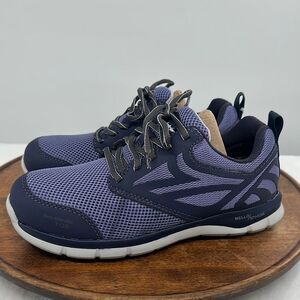 Carolina Shoes Wm 7.5 M Purple Lace Up Safety Aluminum Toe Work Sneaker Oil Slip
